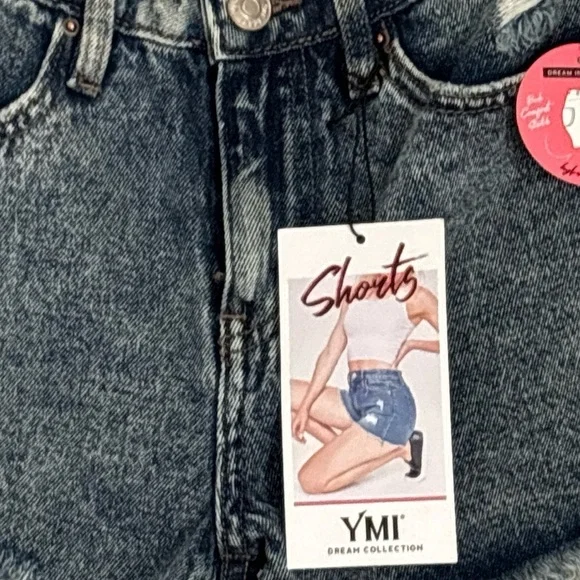 - YMI Dream Collection Denim Shorts Back Comfort Stretch Size 3/26 NWT - Picture 3 of 14